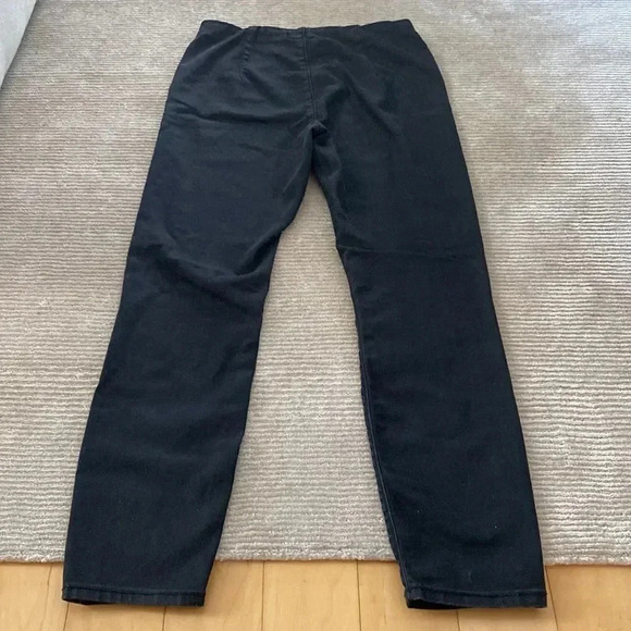 Zara High Waisted Pull On Zipper Zip Side Black Stretch Straight Skinny Jeans L - Picture 10 of 11